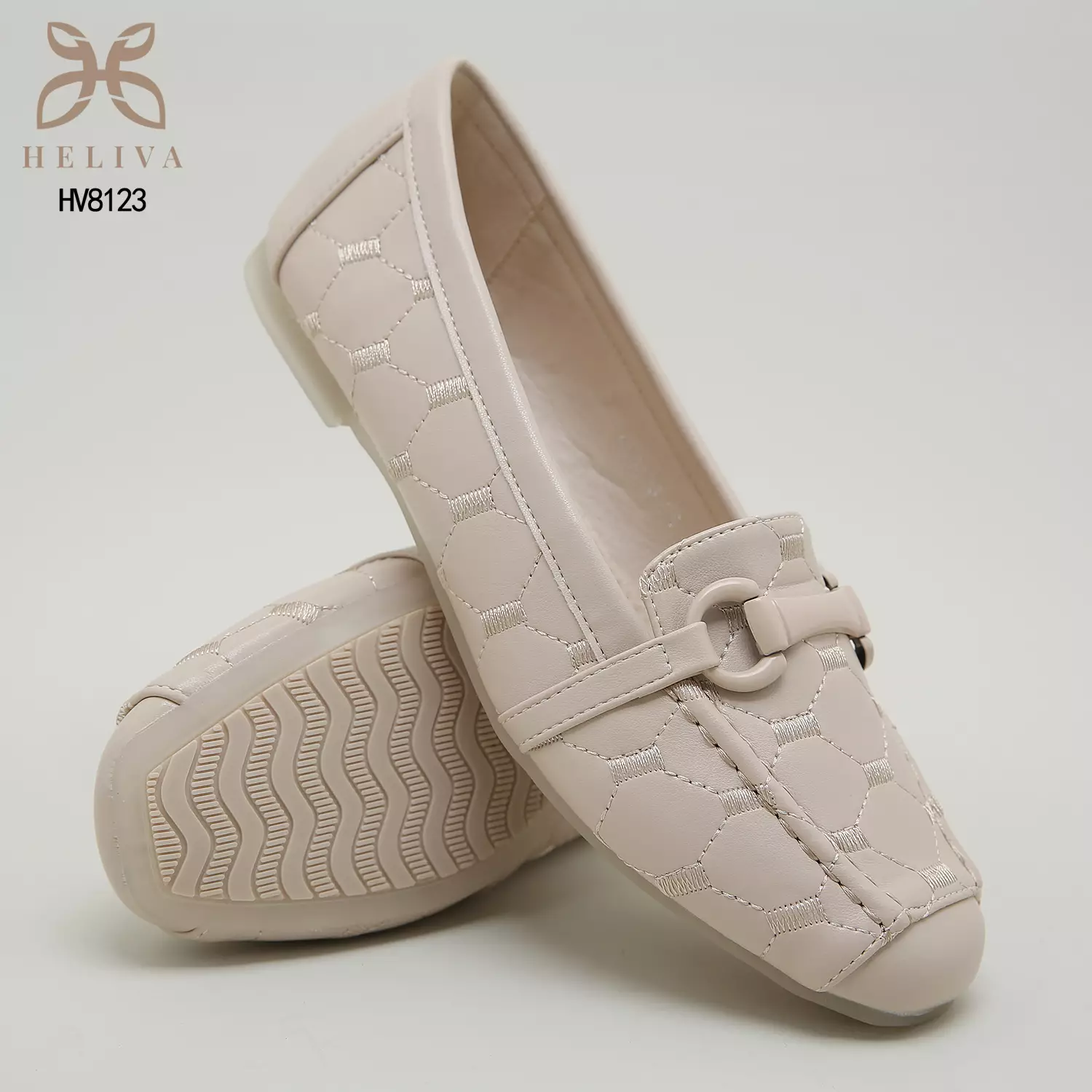 Heliva Abby Sepatu Loafers Slip On Monogram Horsebit