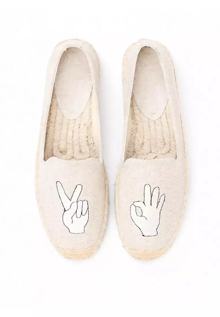 Platform Embroidered Canvas Espadrilles HB6105