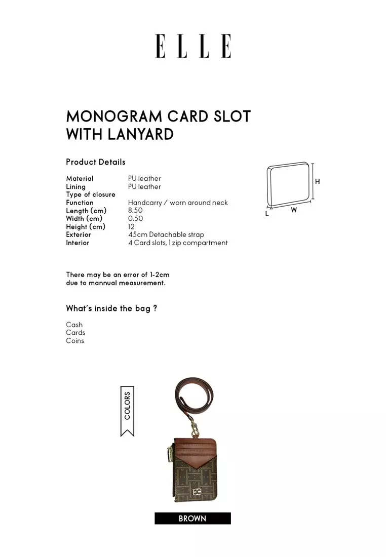 MONOGRAM CARD SLOT WITH LANYARD