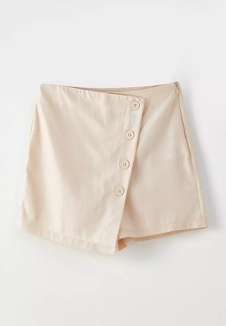 Zippered Waist Straight Women Short Skirt