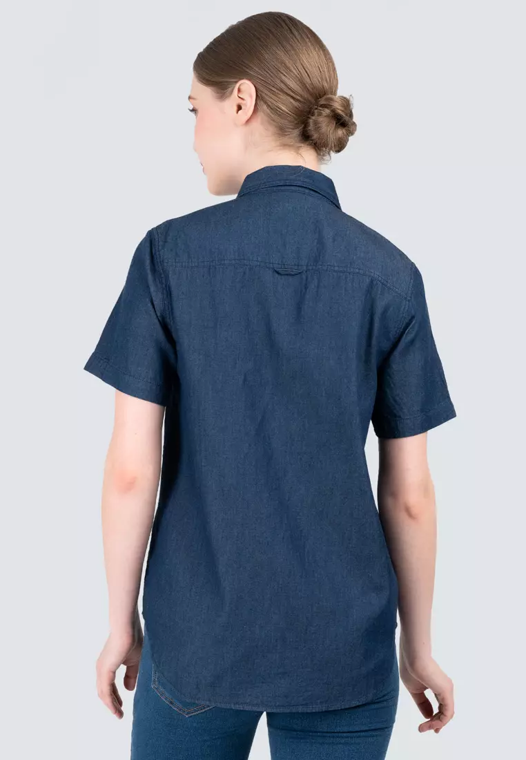 Polo Haus - Women’s Signature Fit Denim Short Sleeve Shirt WWSSV004