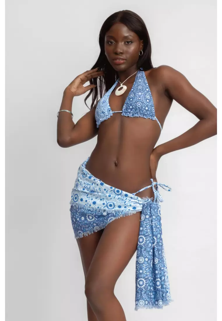 Keisha Frayed Sarong / Lapis Lazuli