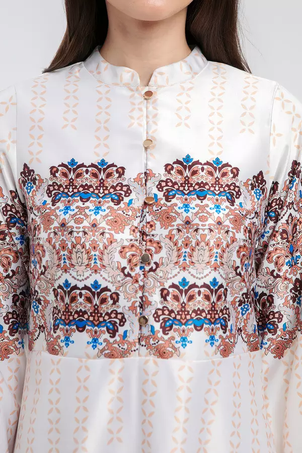 MINIMAL - Marimar - Gaun Motif Etnik - Brown Warna Brown