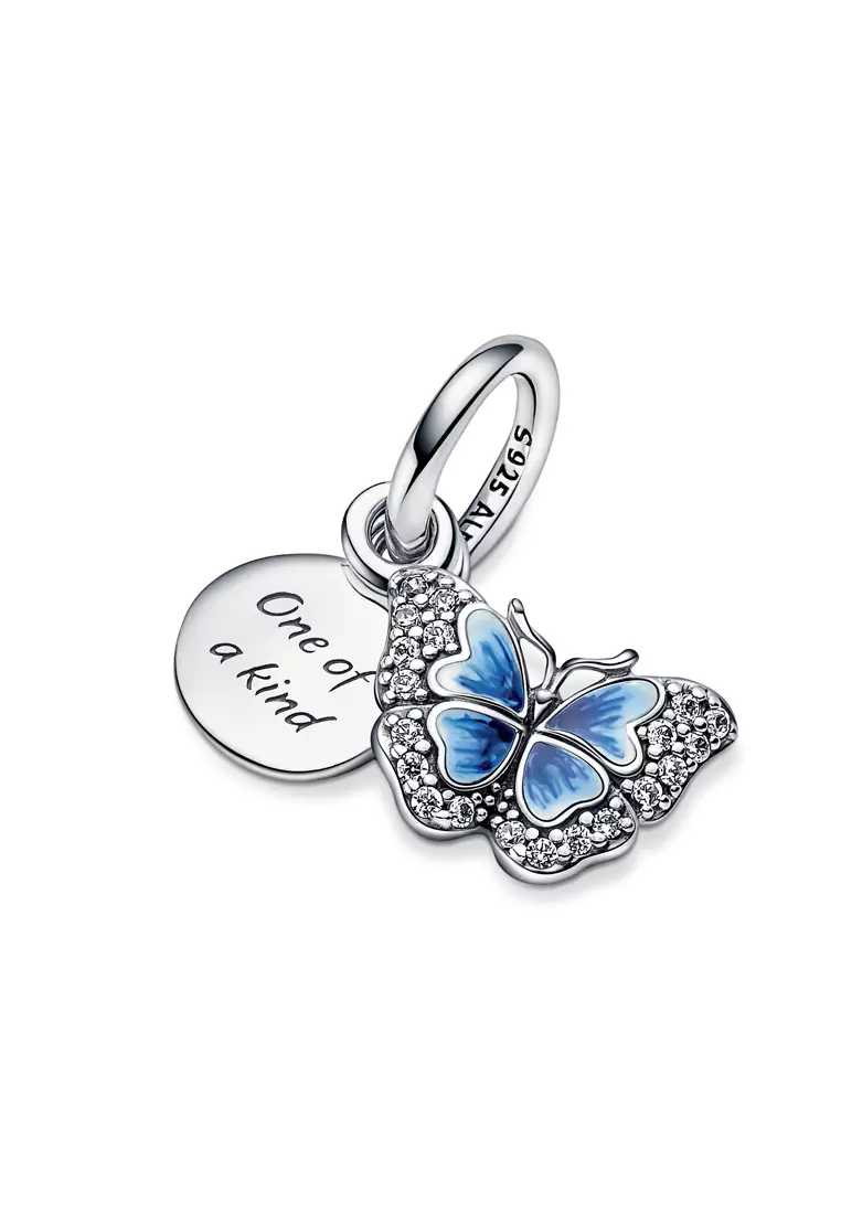 Buy PANDORA Blue Butterfly & Quote Double Dangle Charm 2024 Online