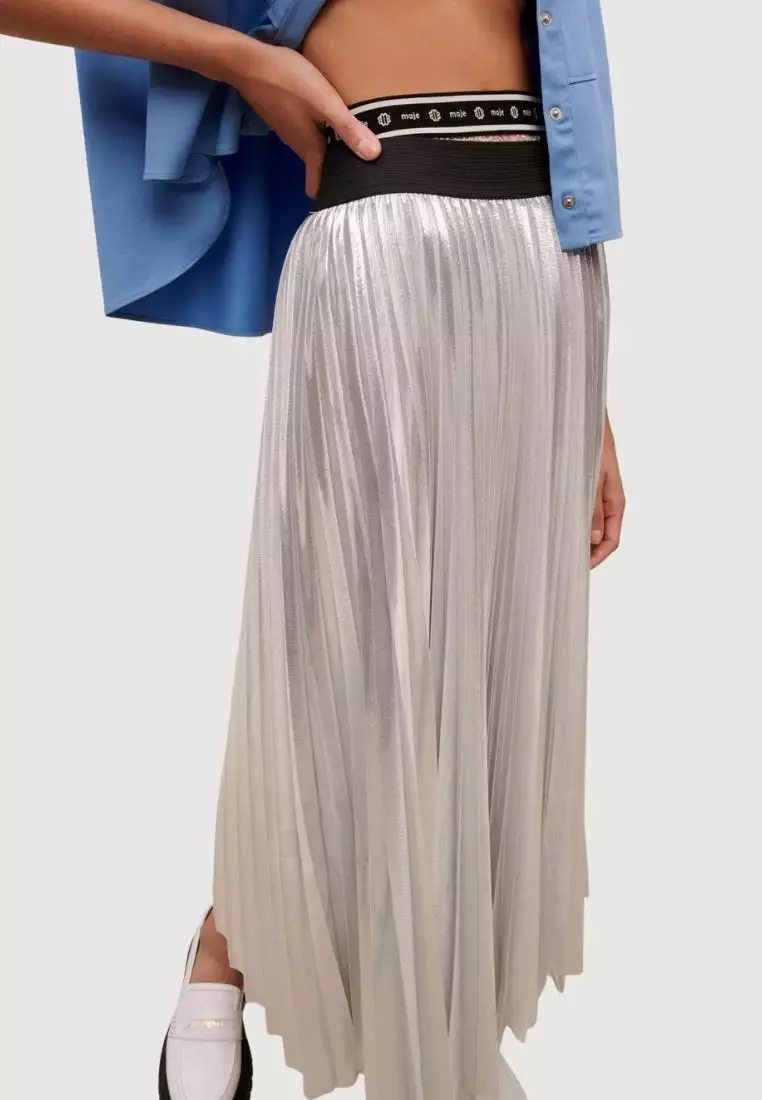 Guess silver 2025 pleated skirt