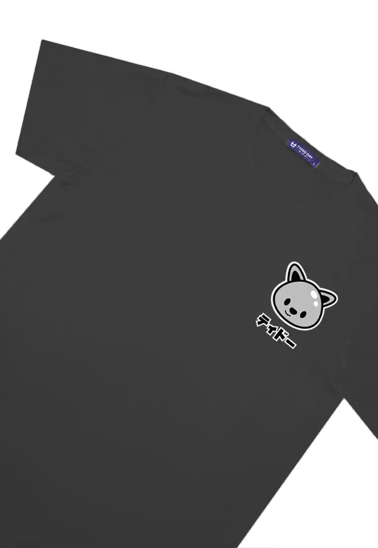 MTM66 kaos anime kartun tido badge jepang dada kiri instacool abu