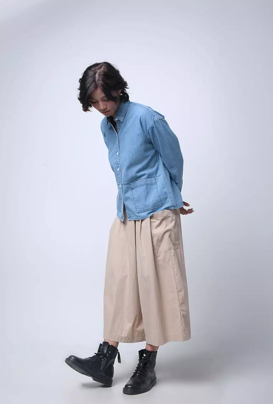 Kemeja Wanita Danilla Light Blue Chambray