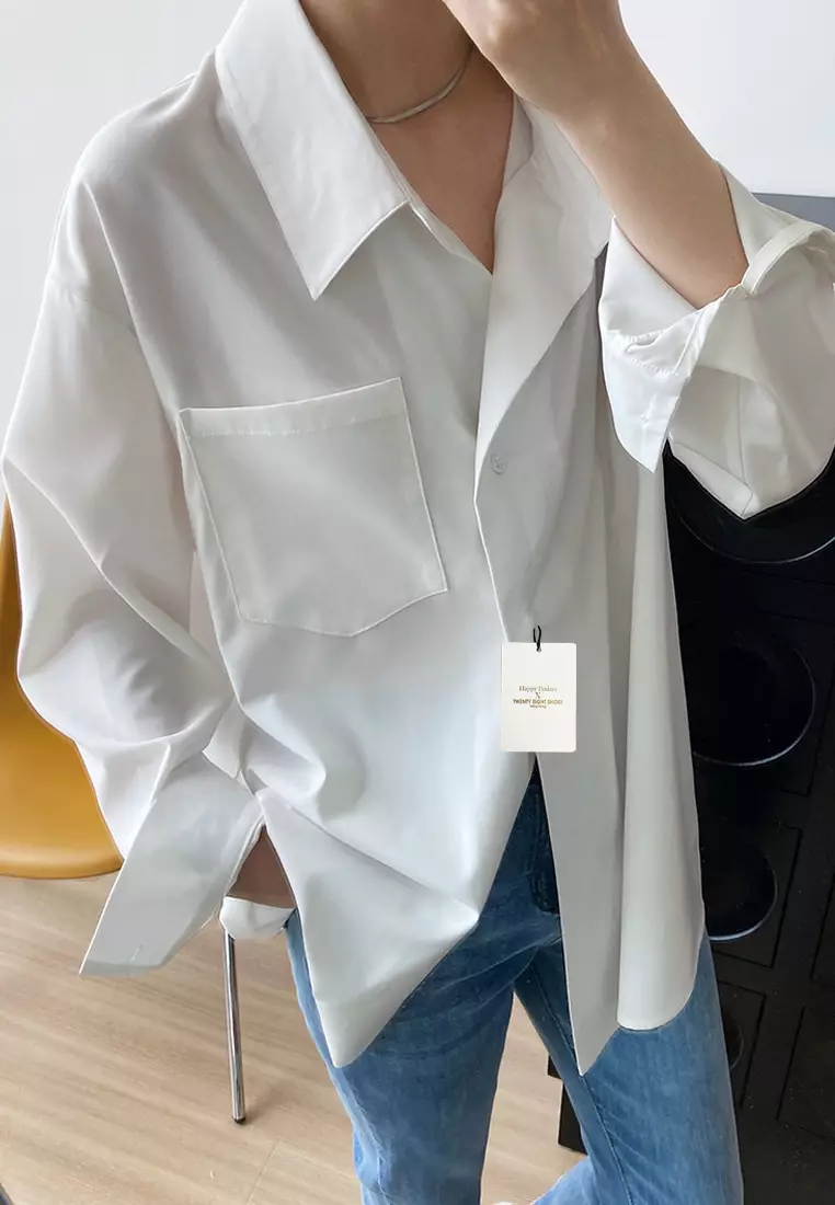 Lapel Back Button-down Shirt YX331