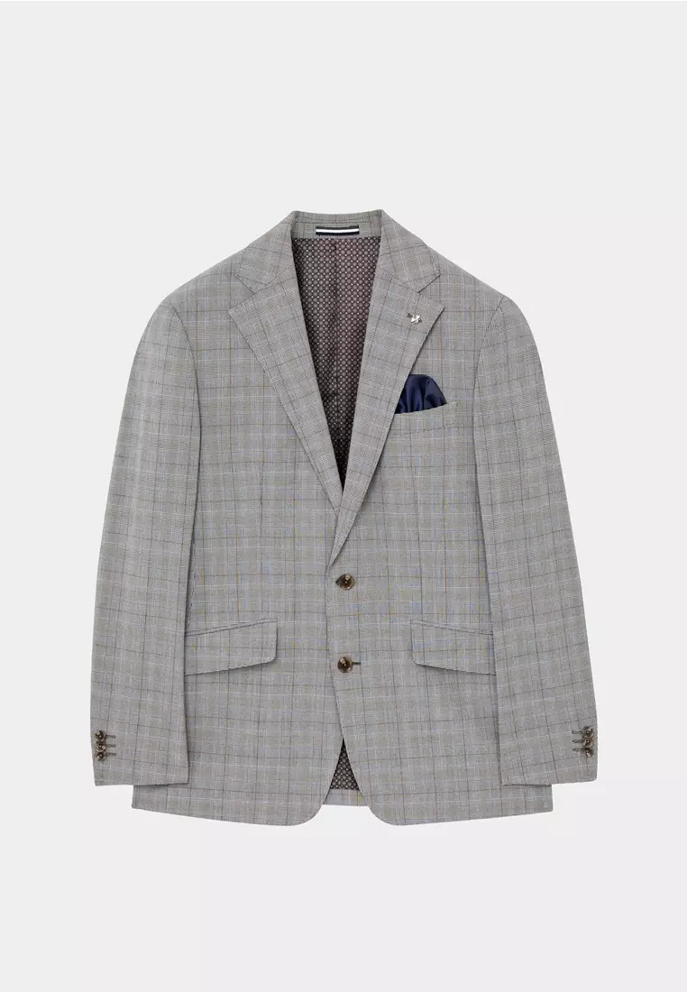 Grey Wales Check Slim Suit