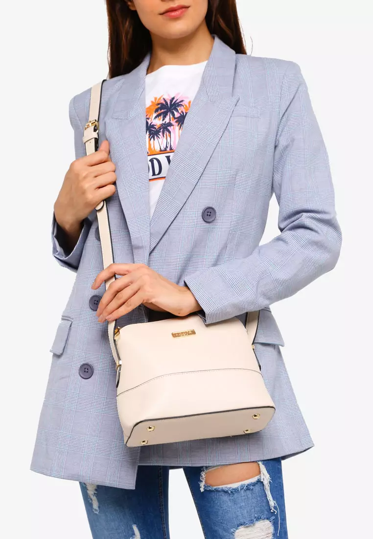 Saffiano Texture Shell Shape Mini Sling Bag