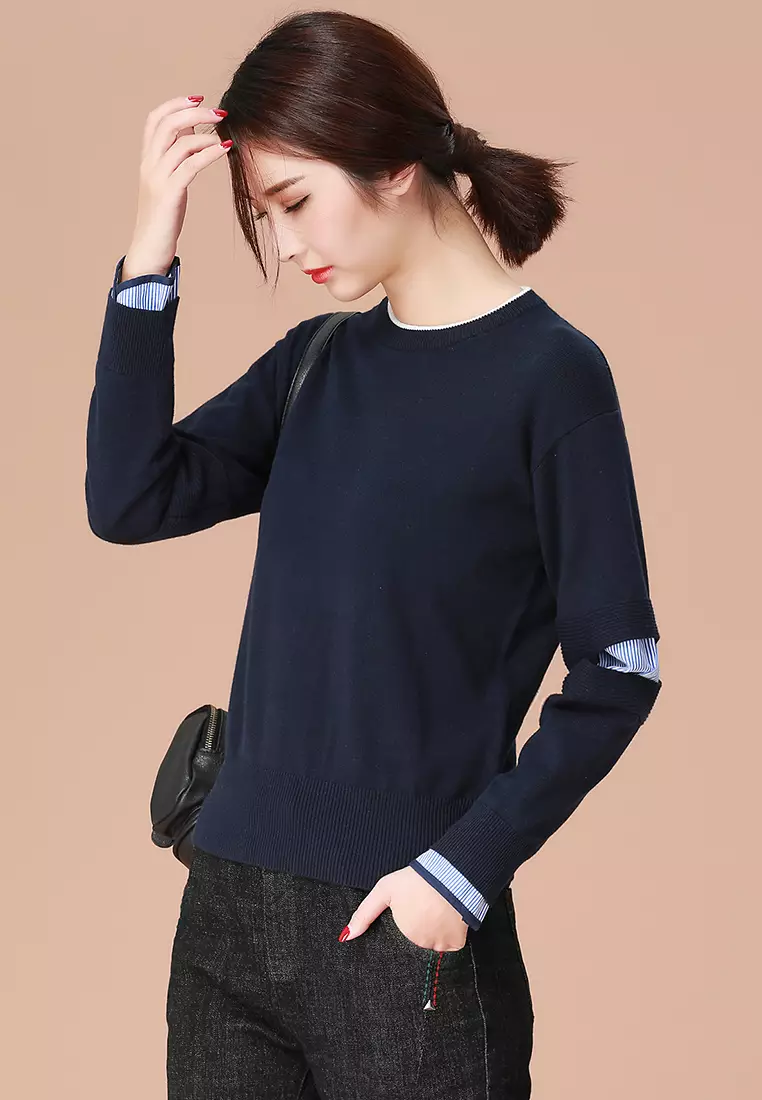 Girls navy blue sweater sale
