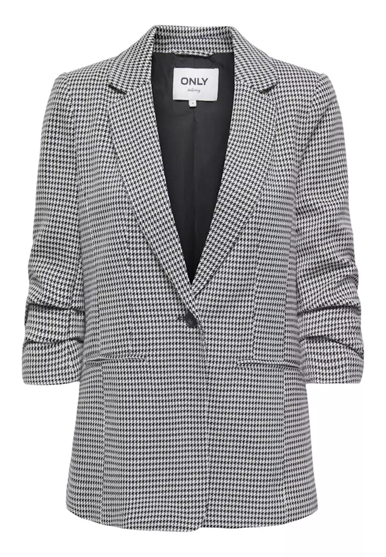 Blazer Femme ONLY Onllettie Life - Coupe Ample, Manches 3/4, Motif à Carreaux - En Polyester - 2