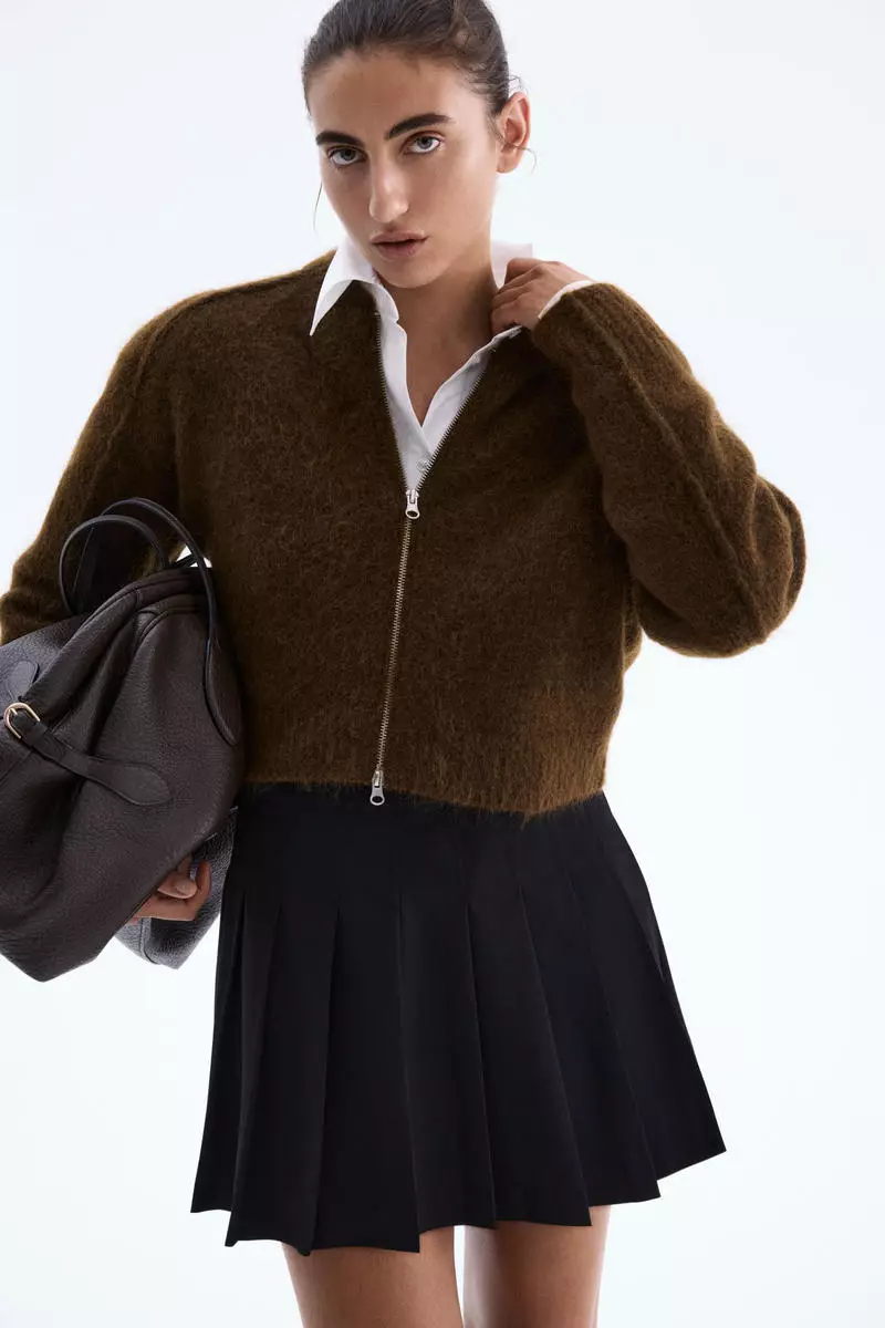Pleated mini skirt