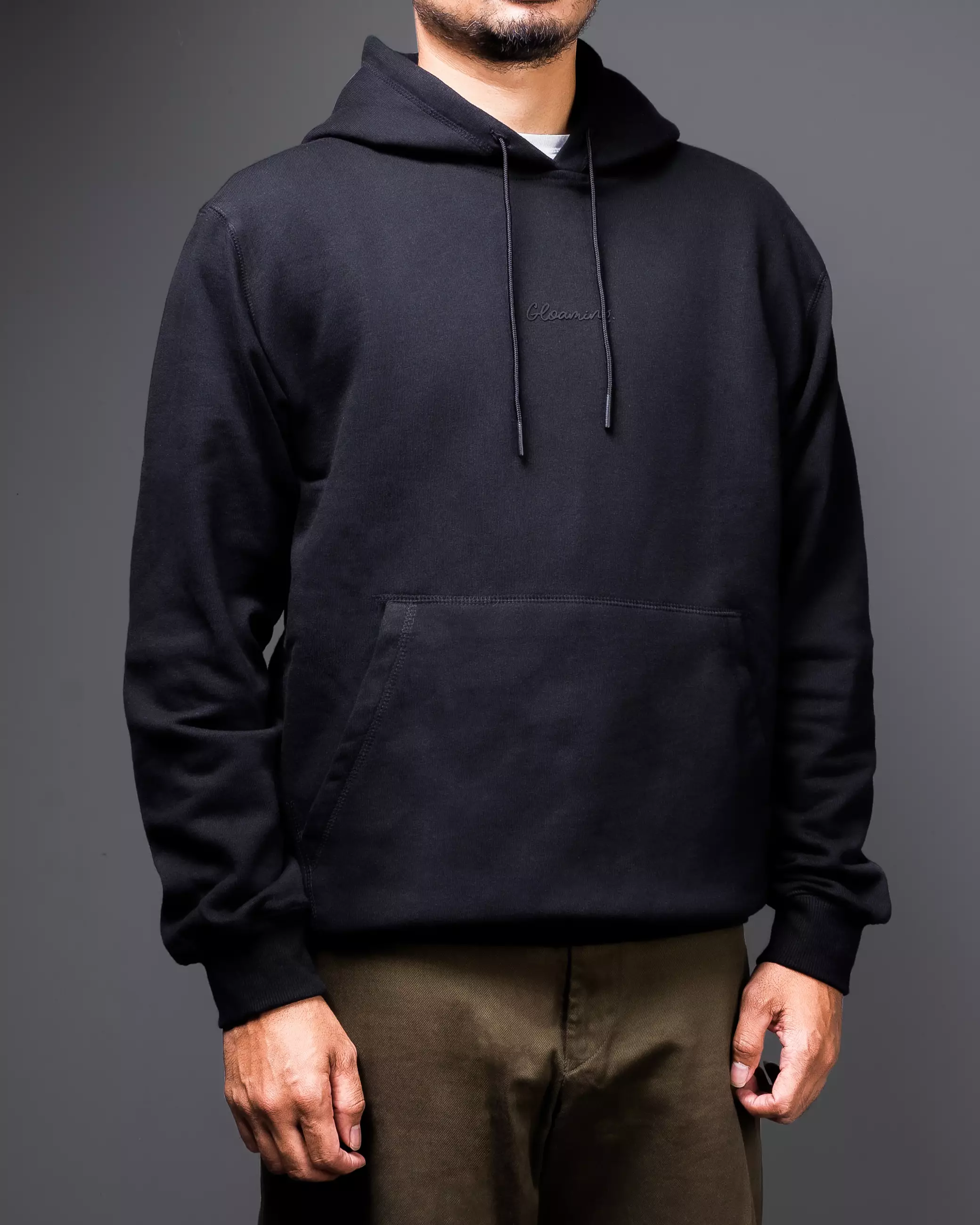 Gloaming Hoodie 440 Gsm Emboss Super Heavy Fleece Black