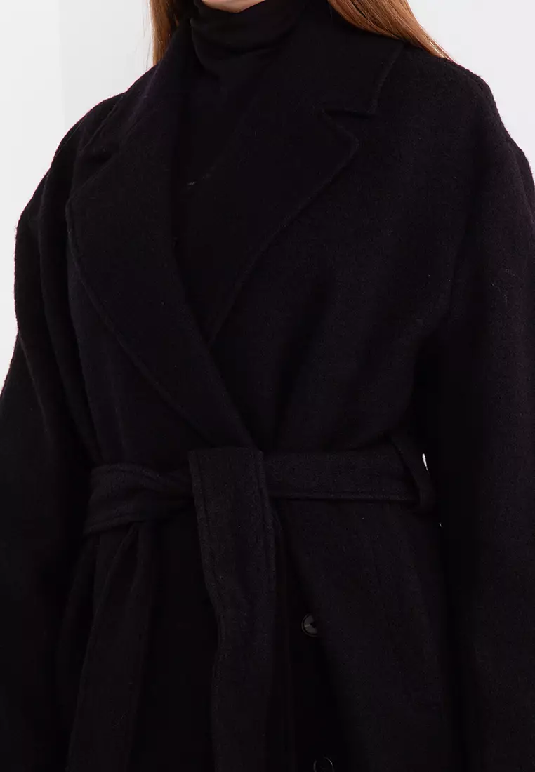 Voluminous Belted Wool Coat