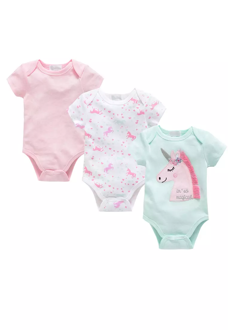 Set of 3 - Baby Summer Short Sleeve Bodysuit
