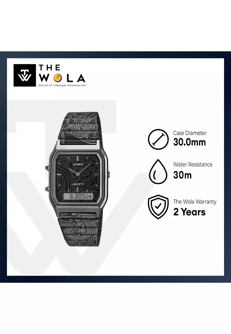 AQ-230EBLT-1A Liberty Limited Edition Unisex Analog-Digital Watch Stainless Steel Band