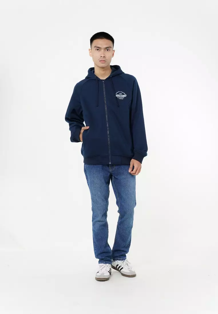 3Second Men's Jacket Hoodie Sweatshirt Regular Fit Fleece Authentic Goods OL-C020925
