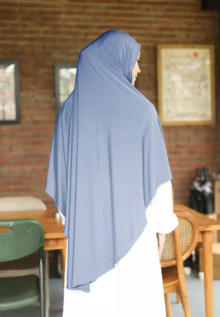 Cotton Bee - Lanna Bergo Malay | Hijab Instan Syari | Kerudung - Lake Blue