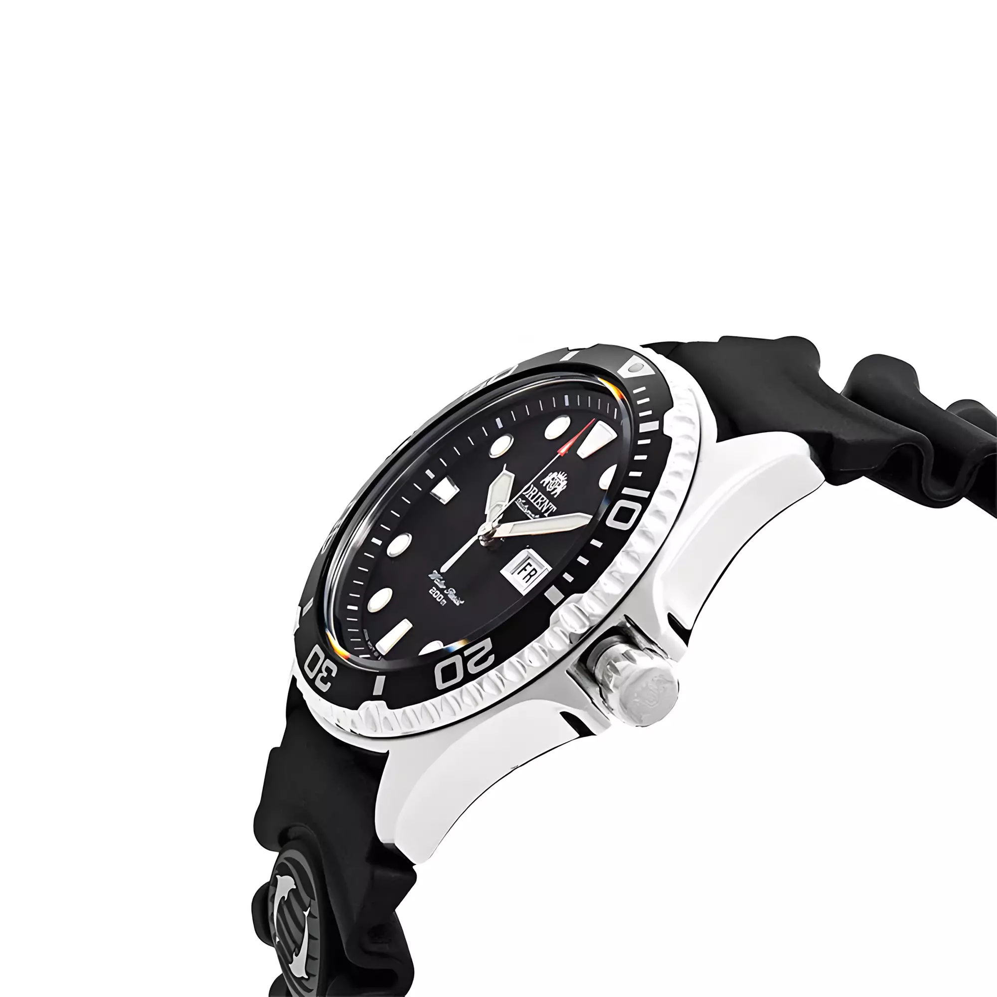 ORIENT Ray II Mechanical Sports Black Dial Black Rubber Strap Automatic Diver 200M Day Date Display Men’s Watch - FAA02007B