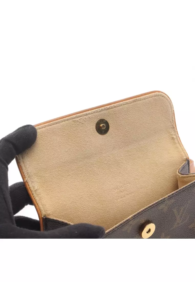 Pre-Loved Louis Vuitton Pochette Florentine monogram body bag waist bag PVC leather Brown