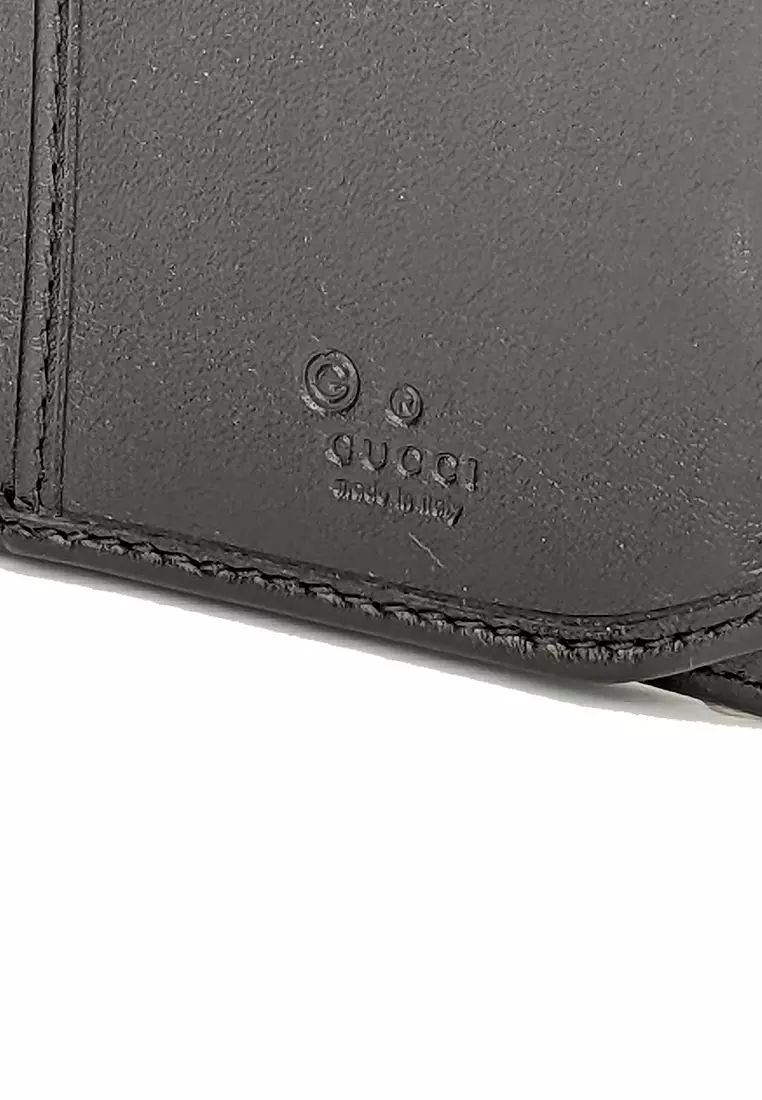 GUCCI Men's Microguccissima GG Logo Leather Slim Long Bifold