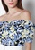 JOVET black and yellow and blue Short Sleeved Tulip Print Top F74B0AA532DC69GS_6