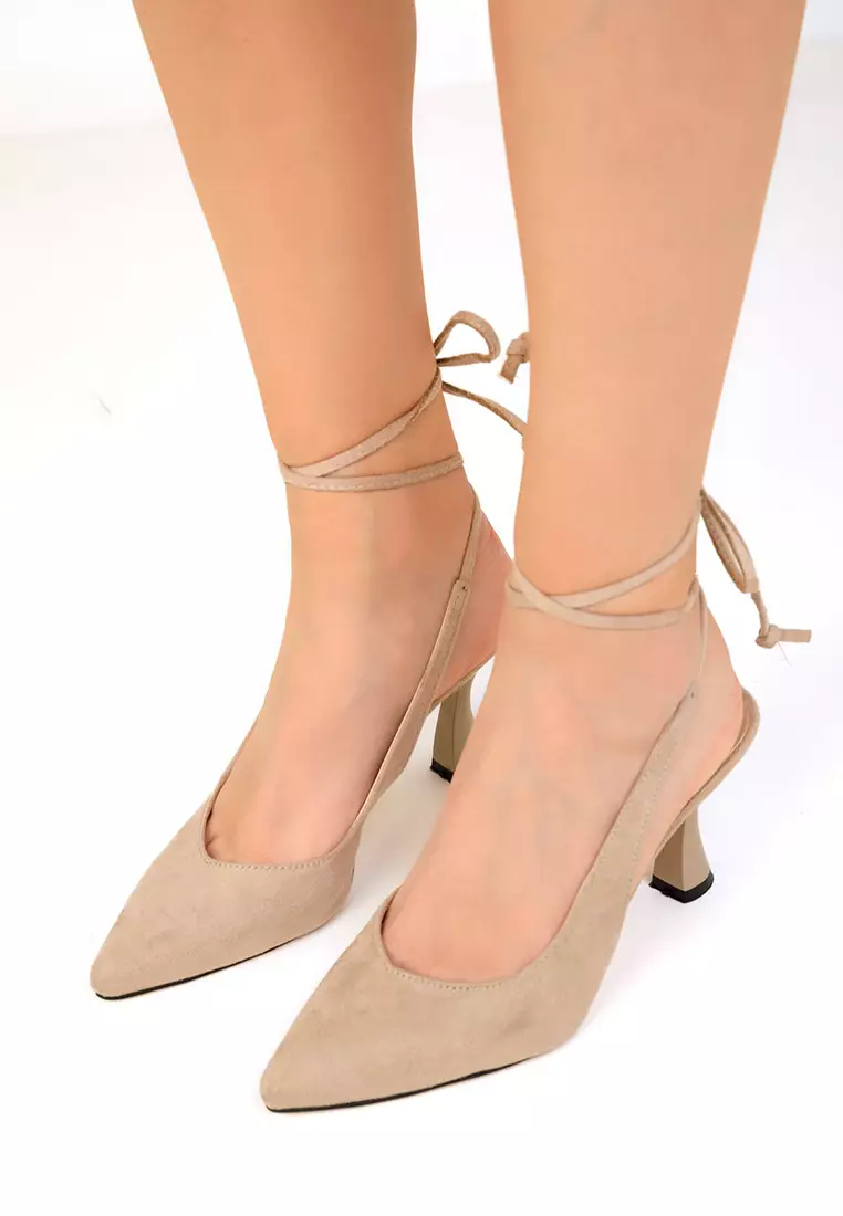 Pointed Toe Lace Up Heels
