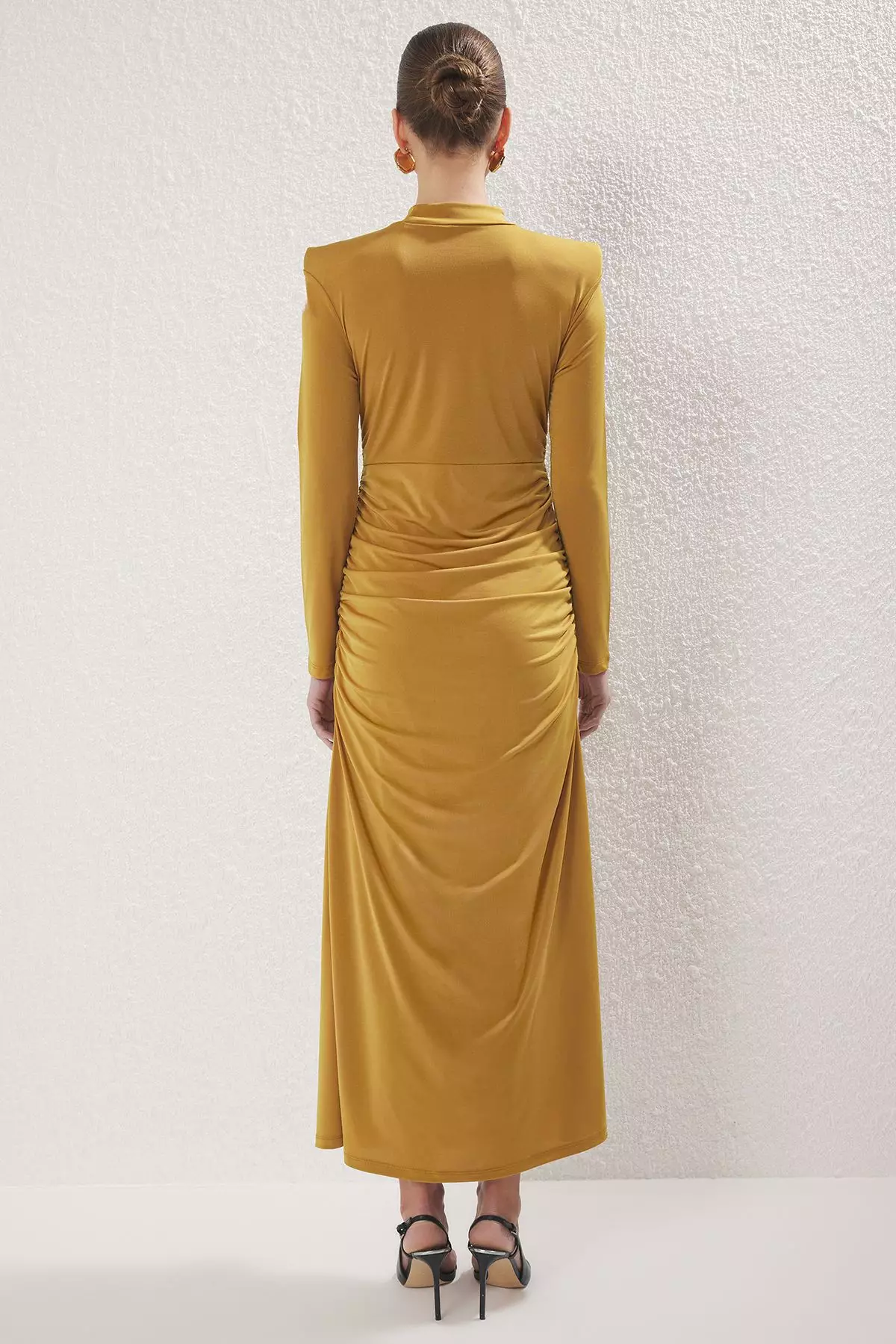 Camel Shoulder Detail Stretchy Knit Dress TCTSS25DB00015