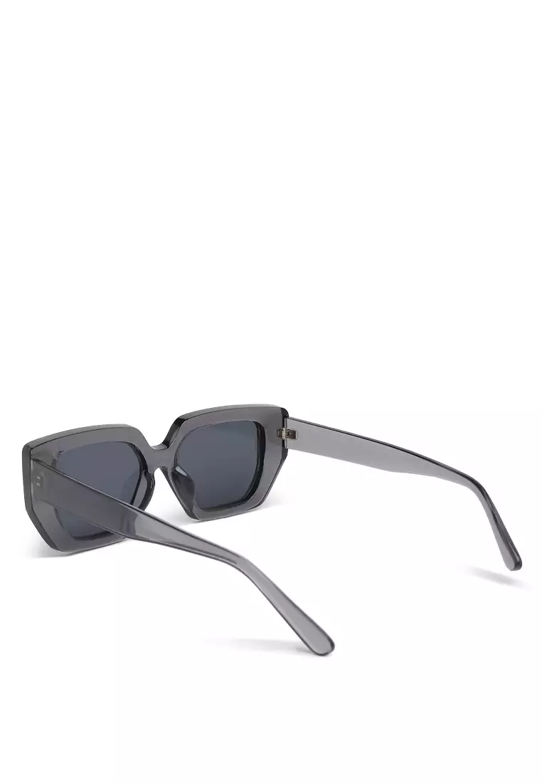Oversized Cat Eye Square Sunglass In Grey