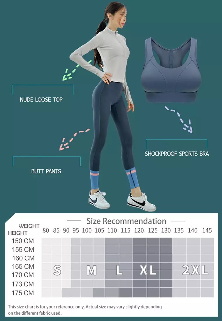 (3PCS) Sports Fitness Yoga Set (Sports Bra+Pants+Tops)