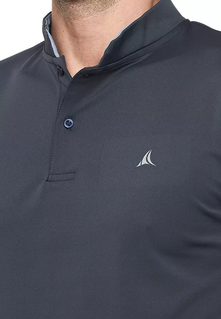 Grey Luxe Men's Athleisure Chinese Collar Designer Tee