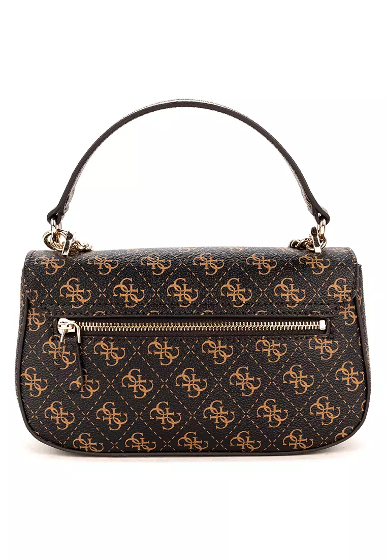 GUESS Daryna Sac Bandoulière Convertible Noir – 24x14x7 Cm, Rabat Aimanté, 3 Cartes, Poche Zippée