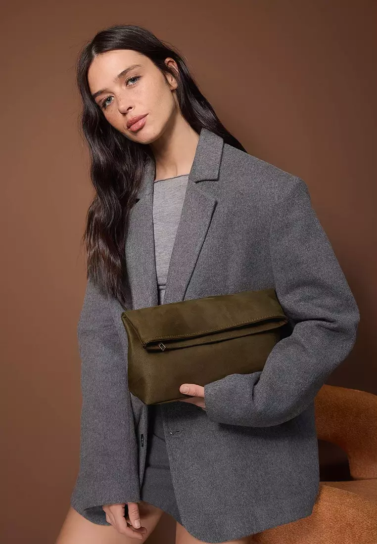 Nubuck Mini Size Clutch Handbag