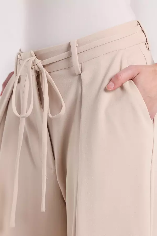 MINIMAL - Rumors - Celana Lebar Lipit - Beige Warna Beige