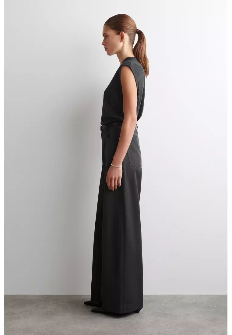 REGULAR WOOL-BLEND WIDE-LEG TROUSERS