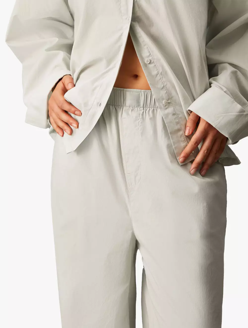 Calvin Klein Underwear - Cotton Poplin Wide Leg Pants - Grey - grey