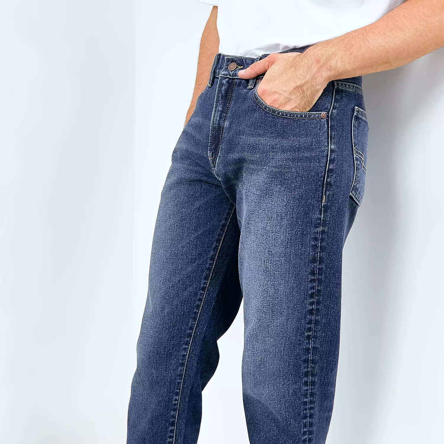 EMBA DENIM - Celana Panjang Denim Pria Regular Fit Non-Stretch Warna Dark Stone - Travis