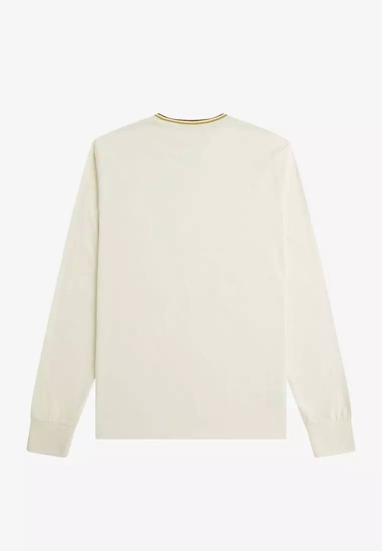 ◇FRED PERRY◇ Baseline Long Sleeve Twin Tip T-Shirt Ecru Ho Fred Perry Twin Tipped Short Sleeved T Shirt Ecru | Mainline