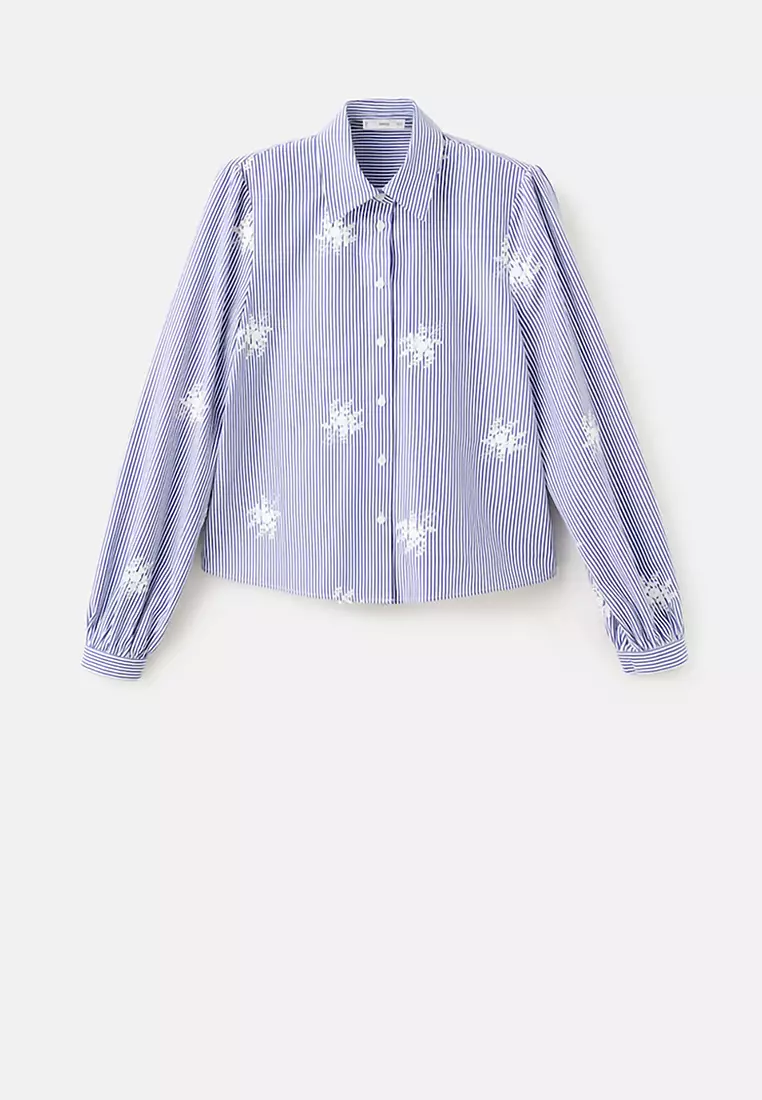 Embroidery Striped Shirt