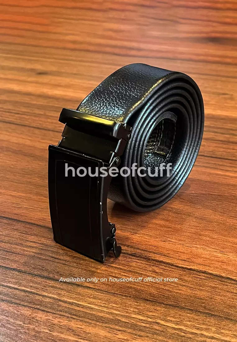 Houseofcuff ikat pinggang kulit rail hitam belt RL03