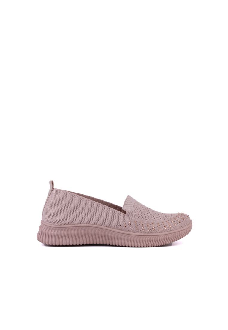 LARRIE Women Pink Glitter Coated Comfort Sporty Sneakers