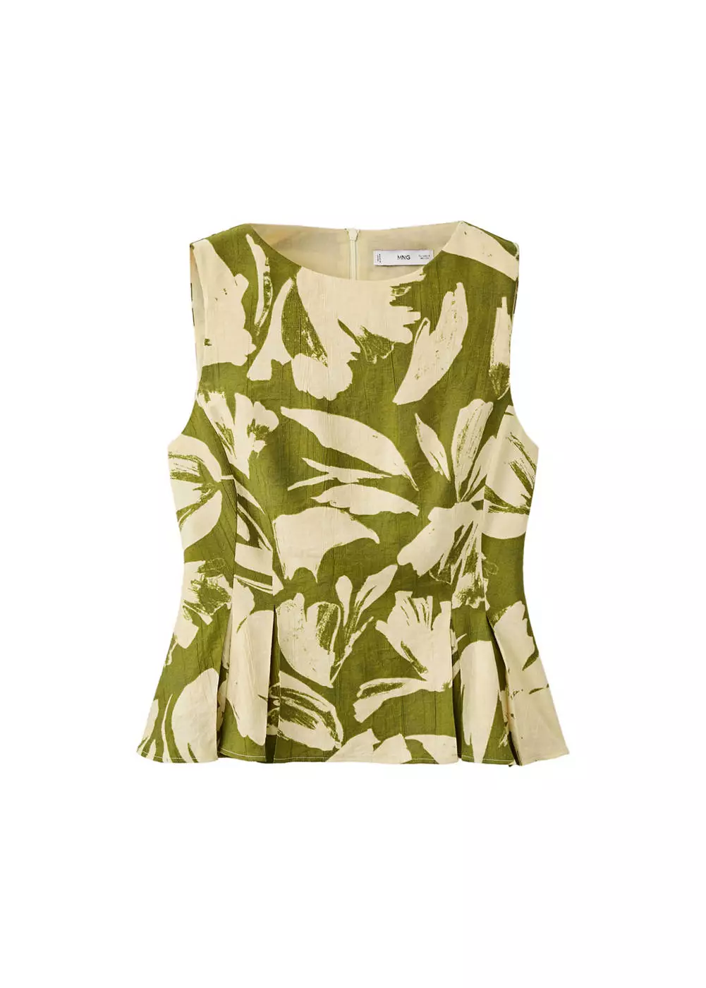 Atasan peplum dengan detail lipit