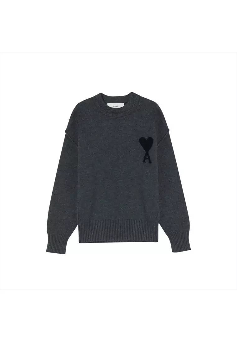 Buy AMI Paris Women's Sweater in Gray H25UKS838018 2026 Online