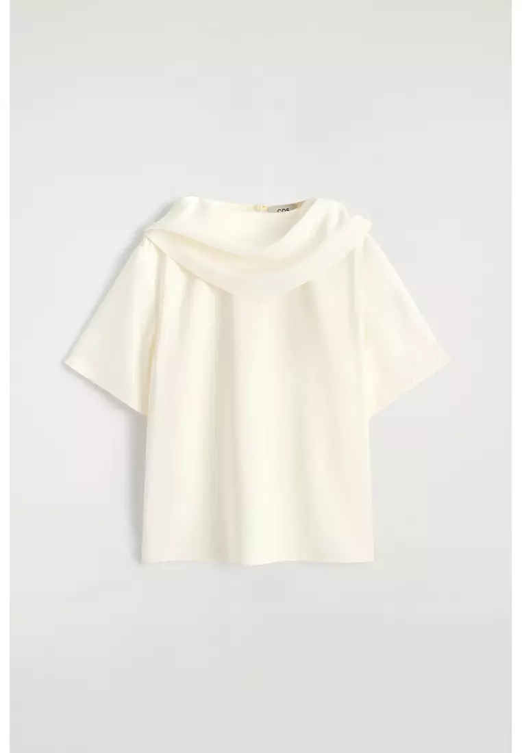 DRAPED SCARF-DETAIL TOP