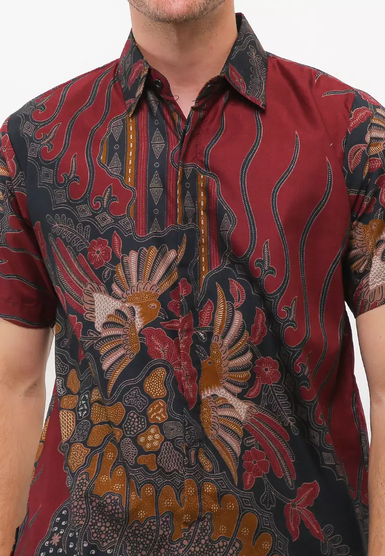 Kenari Kemeja Batik Exclusive Premium Pria Casual Modern Lengan Pendek