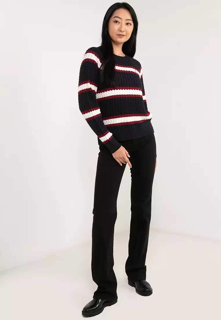 tommy hilfiger black crew neck sweater