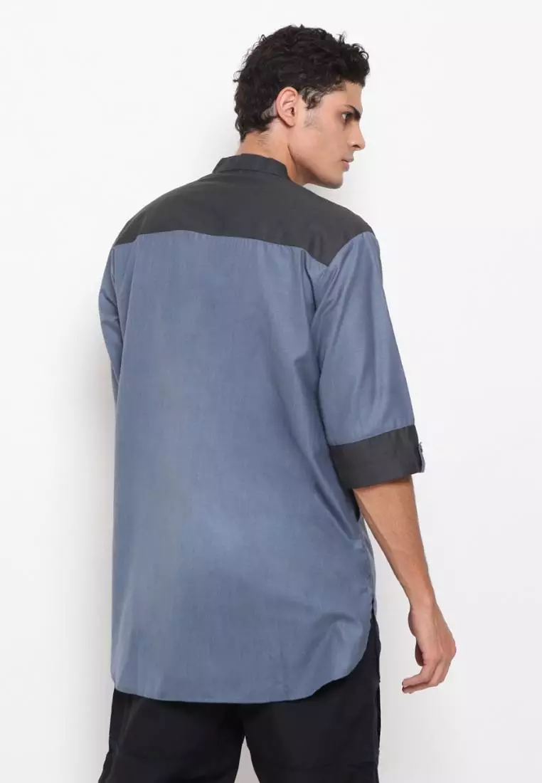 Baju Koko Pria Muslim Zayidan Haikal - Biru