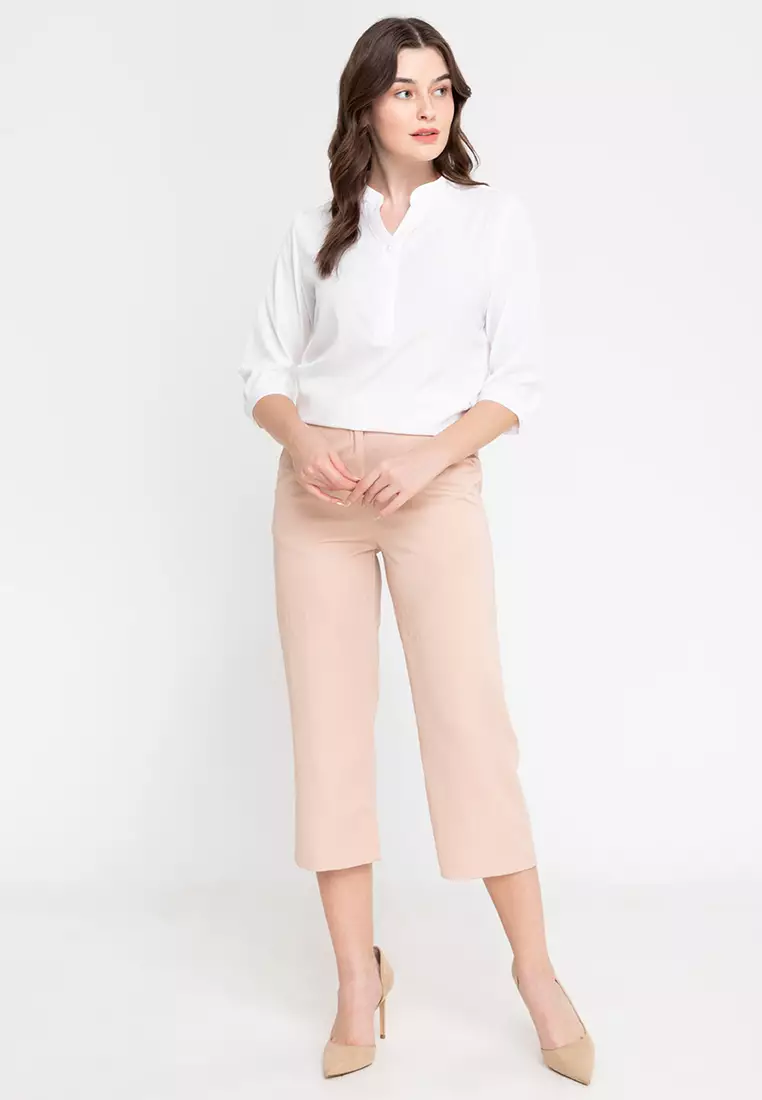 Lars Mandarin Collar 3/4 Sleeve Top