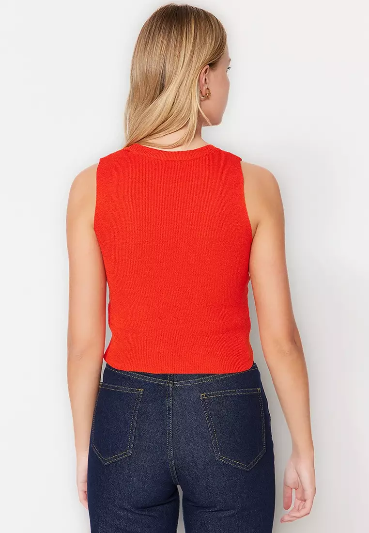 Crew Neck Knit Tank Top